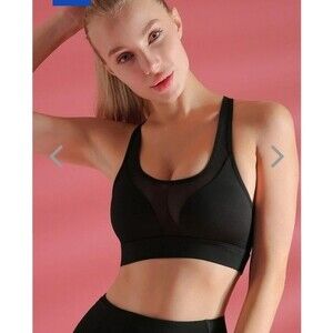 Never Give Up Phone Pocket Sports Bra large